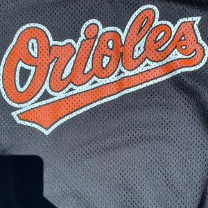 Mesh black and orange Orioles jersey